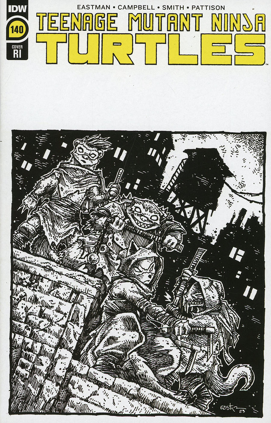 Teenage Mutant Ninja Turtles Vol 5 #140 Cover E Incentive Kevin Eastman Black & White Cover