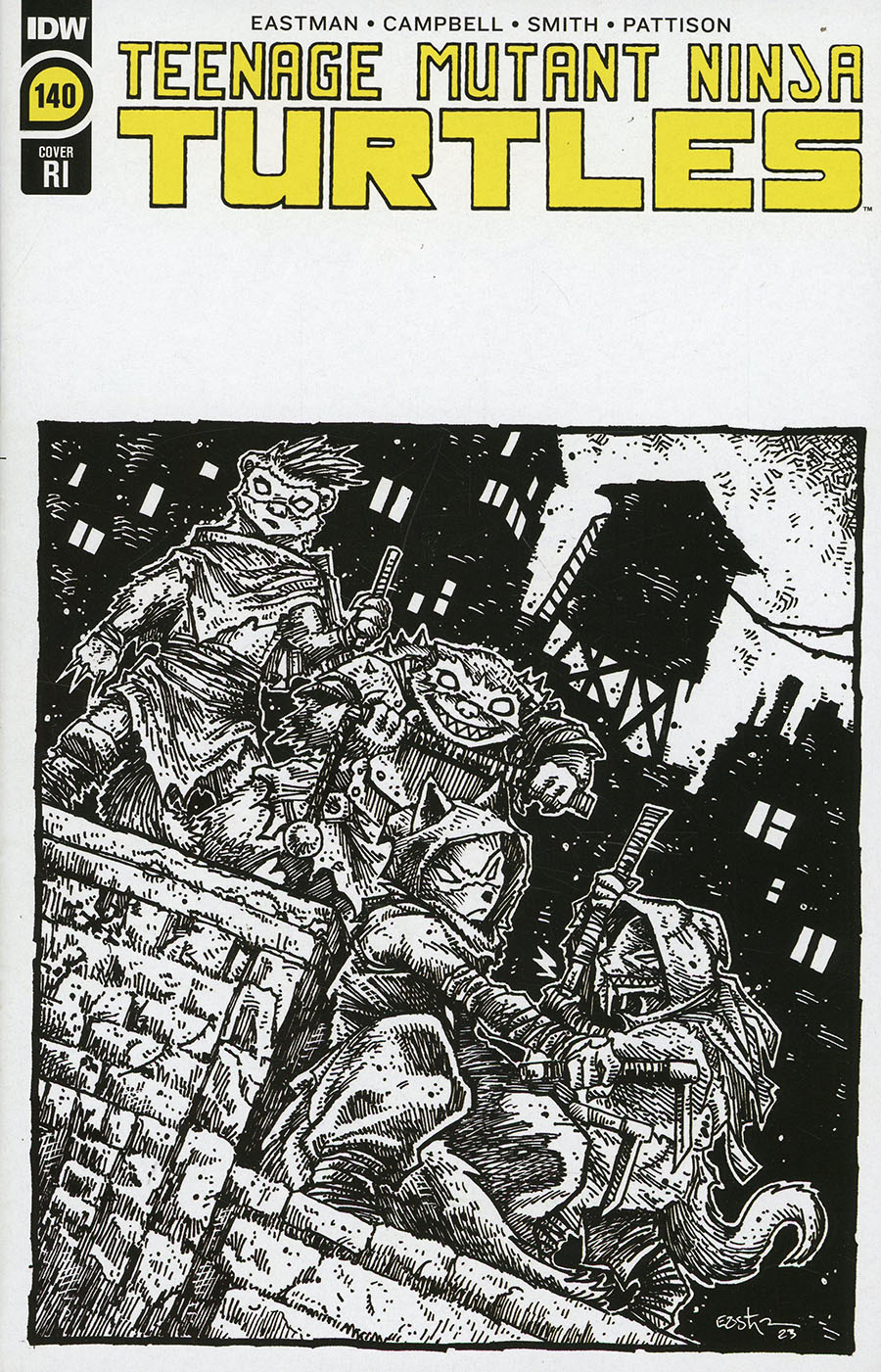 Teenage Mutant Ninja Turtles Vol 5 #140 Cover E Incentive Kevin Eastman Black & White Cover