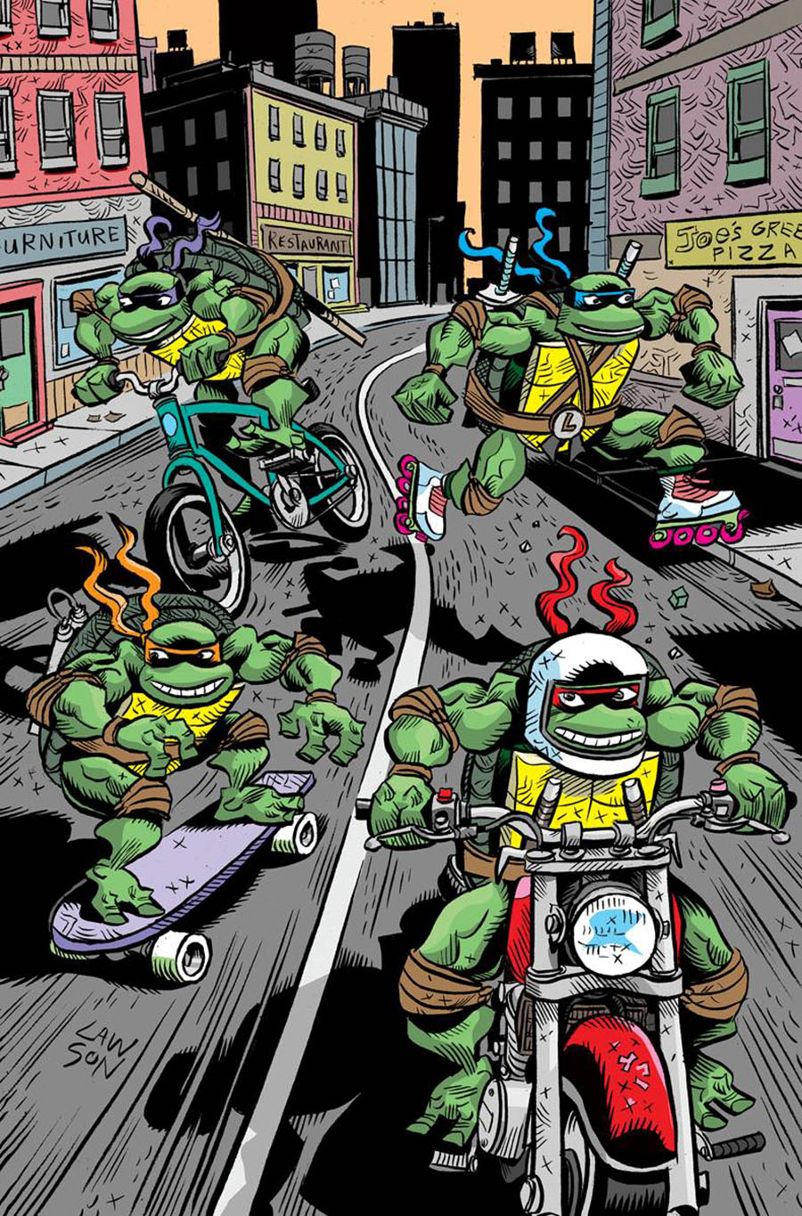 Teenage Mutant Ninja Turtles Saturday Morning Adventures Continued #2 Cover E Incentive Jim Lawson Virgin Variant Cover