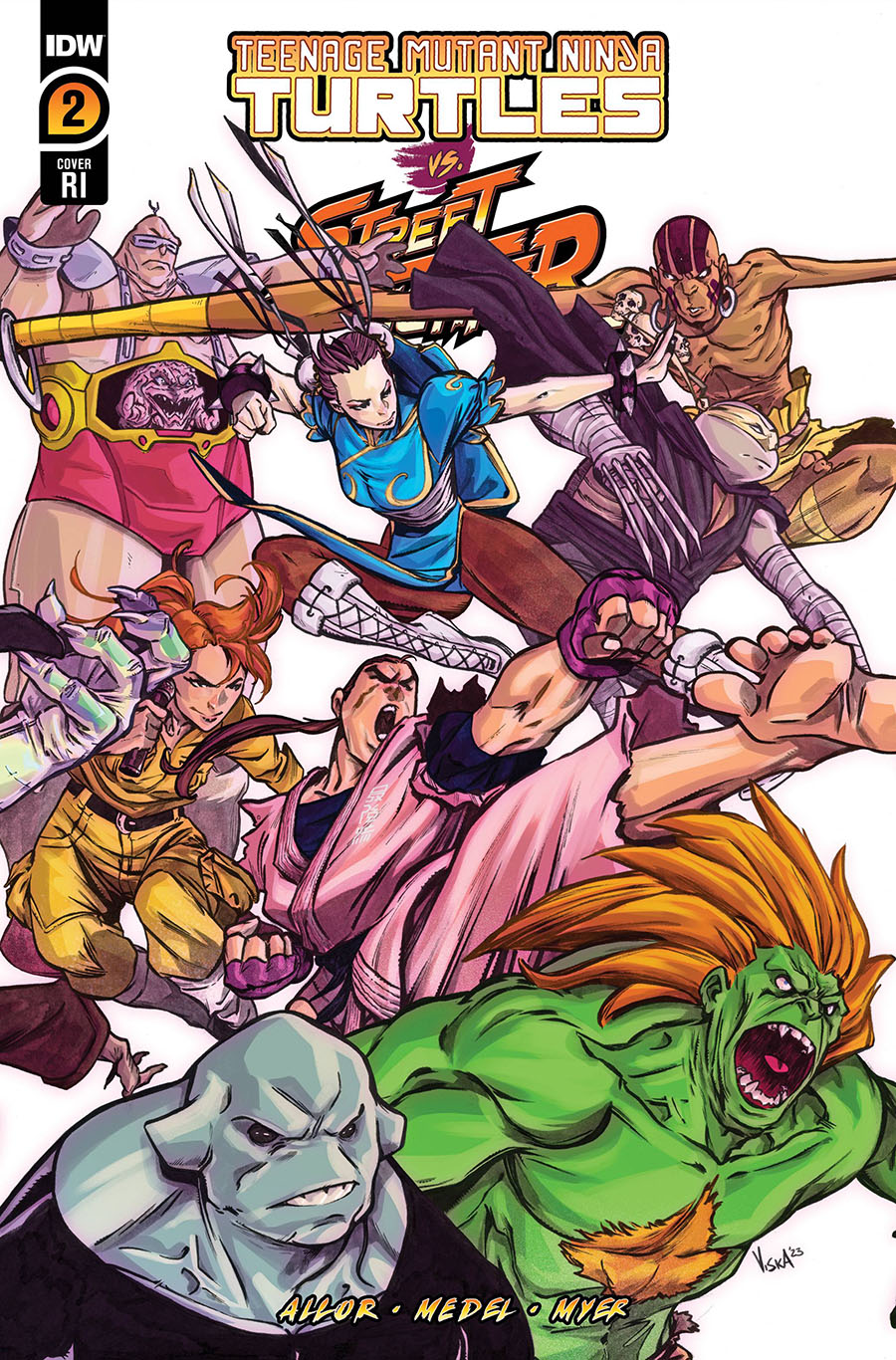 Teenage Mutant Ninja Turtles vs Street Fighter #2 Cover D Incentive Vincenzo Federici Variant Cover