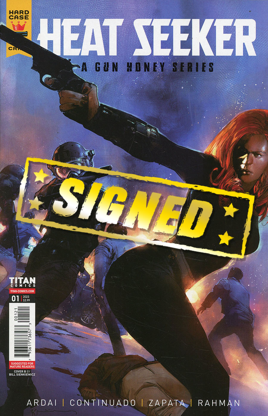 Hard Case Crime Heat Seeker A Gun Honey Series #1 Cover L Variant Bill Sienkiewicz Cover Signed By Charles Ardai