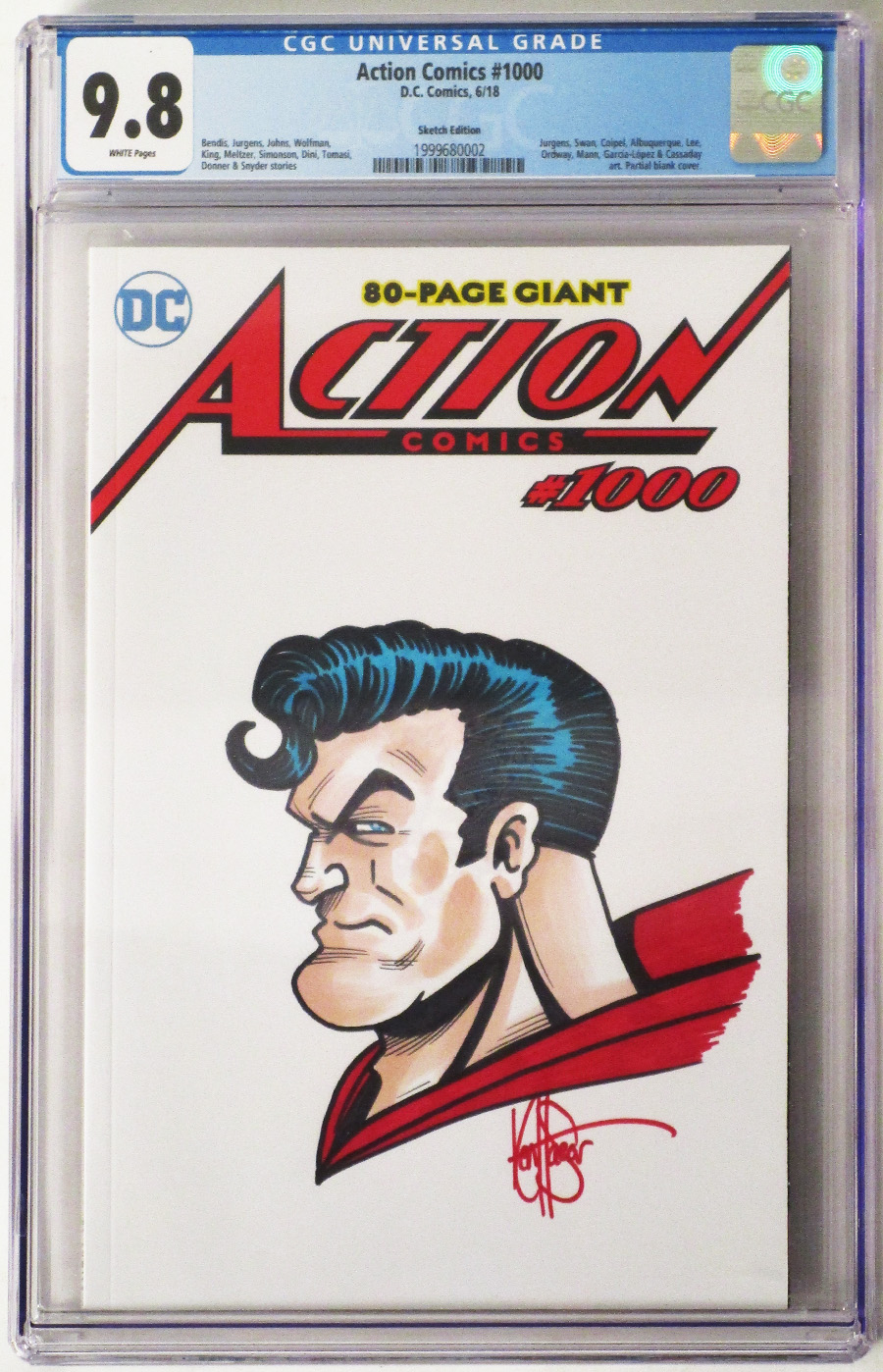 Action Comics Vol 2 #1000 Cover Z-Z-E CGC 9.8 Remarked By Ken Haeser