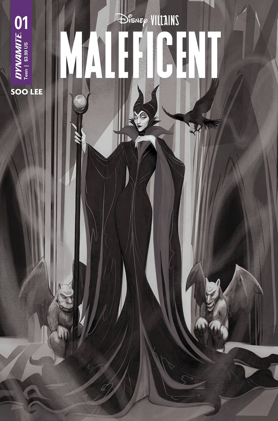 Disney Villains Maleficent #1 Cover Z-C Incentive Rebeca Puebla Black & White Cover