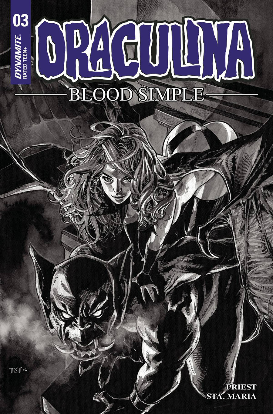 Draculina Blood Simple #3 Cover M Incentive Michael Santamaria Black & White Cover