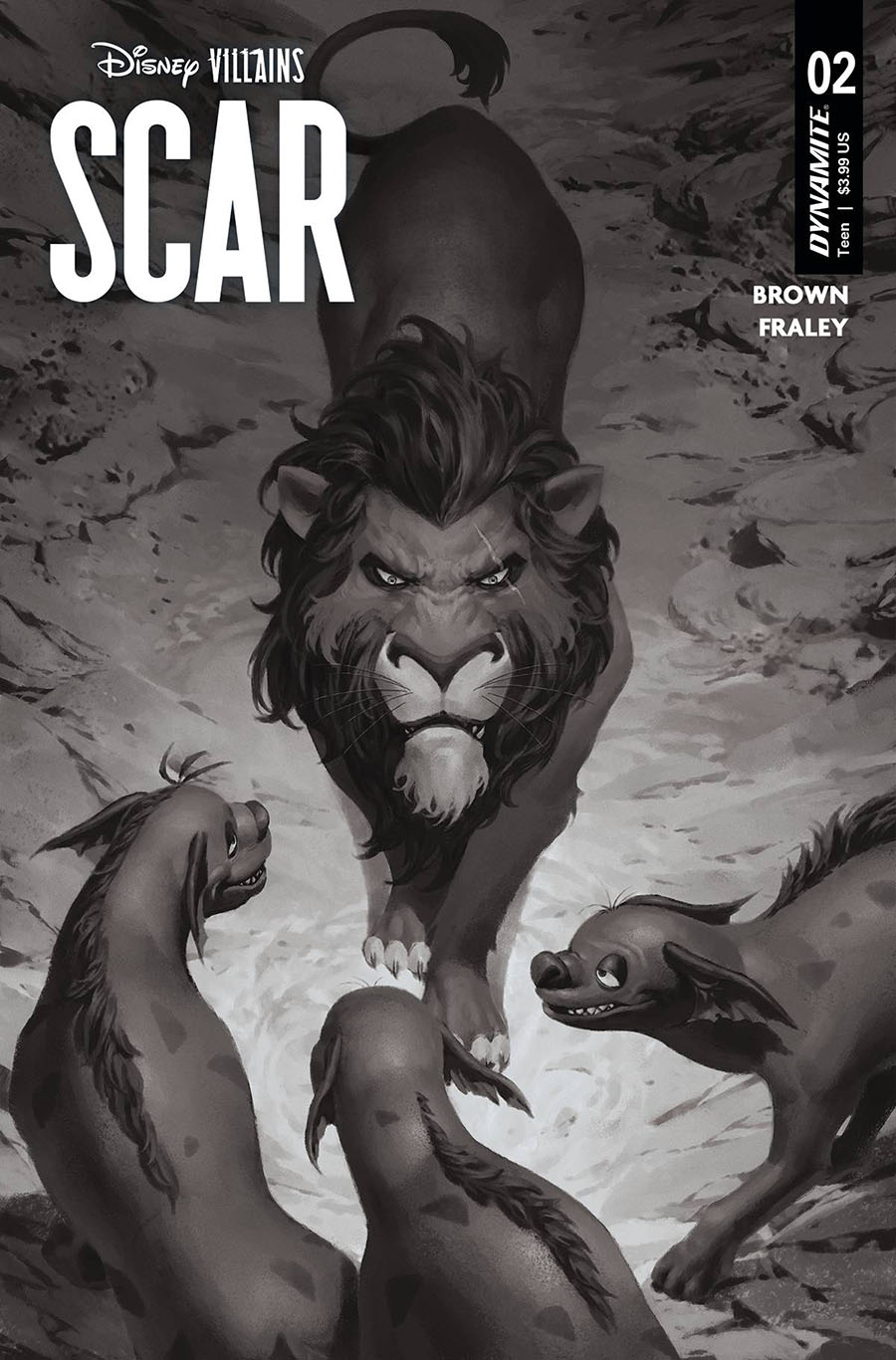 Disney Villains Scar #2 Cover S Incentive Junggeun Yoon Black & White Cover