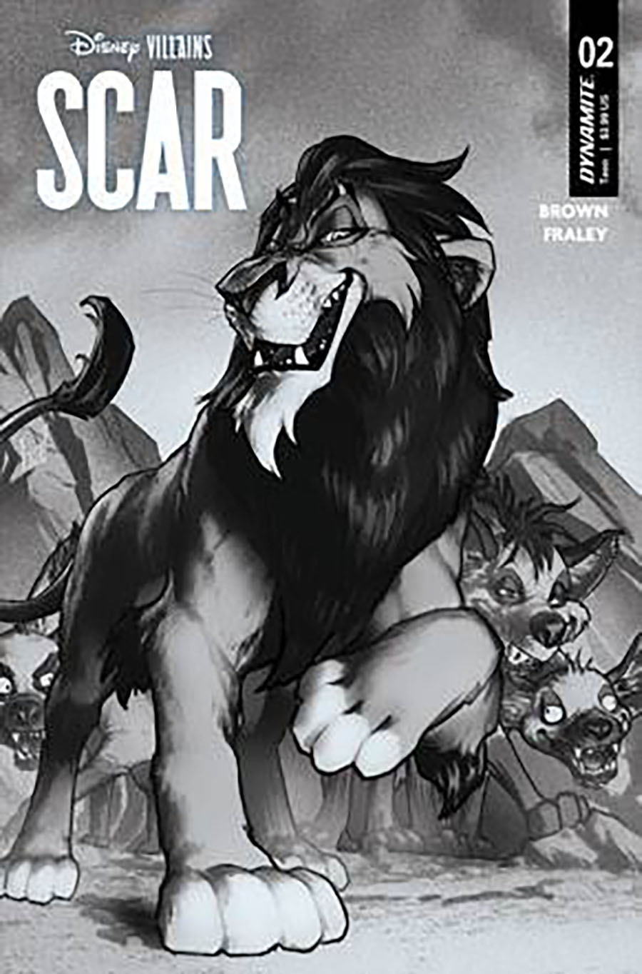 Disney Villains Scar #2 Cover T Incentive Gene Ha Black & White Cover