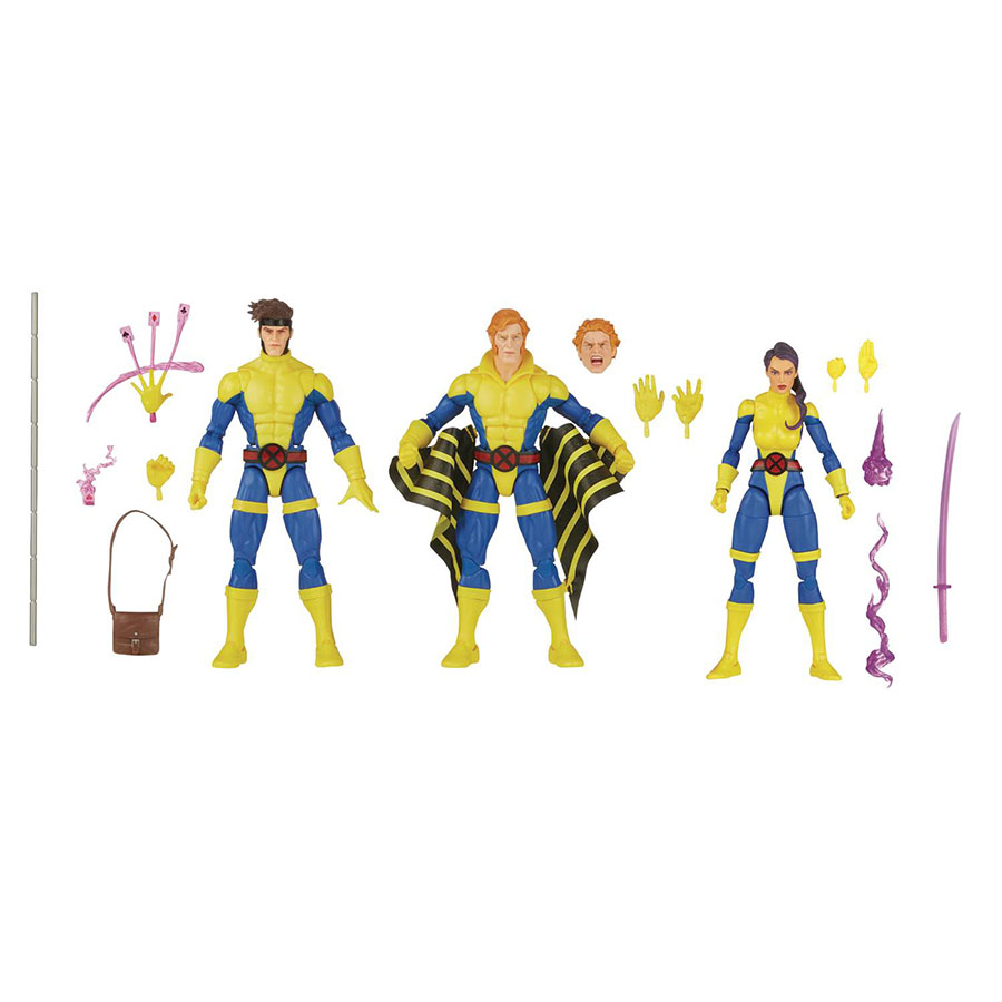 X-Men Legends 60th Anniversary Gambit Banshee Psylocke 3-Pack 6-Inch Action Figure