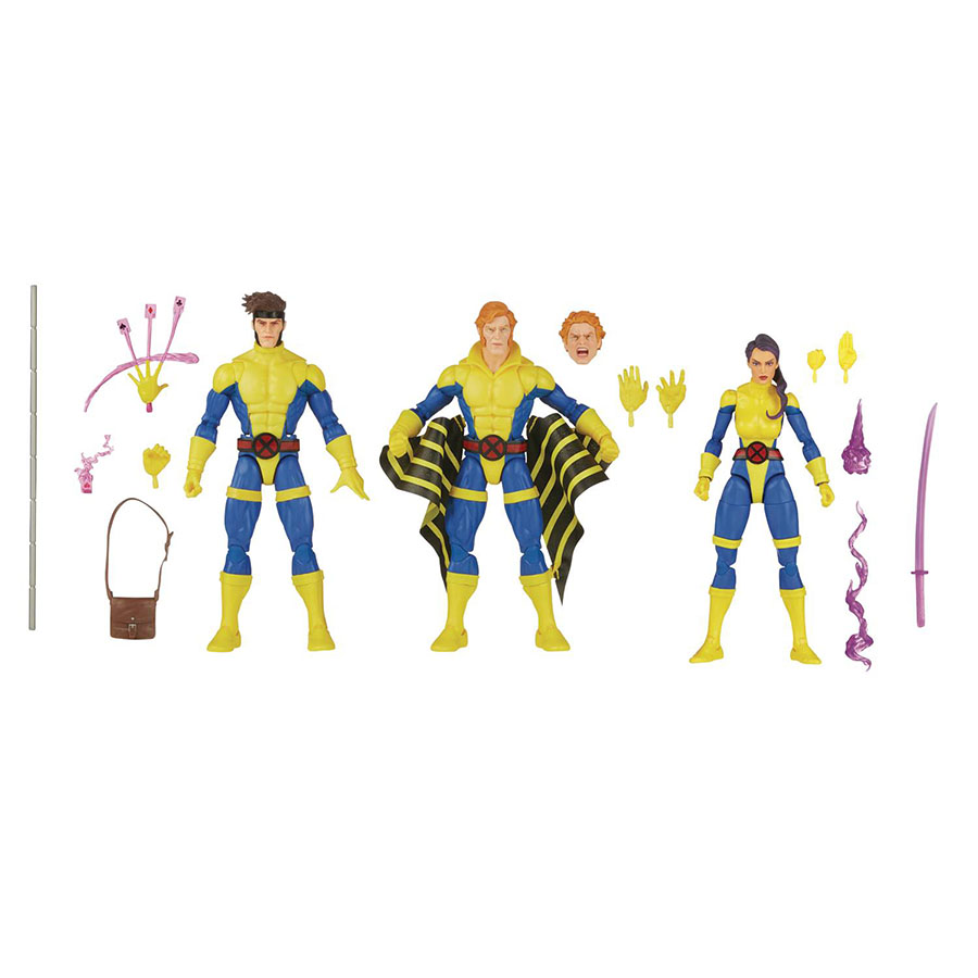 X-Men Legends 60th Anniversary Gambit Banshee Psylocke 3-Pack 6-Inch Action Figure Case