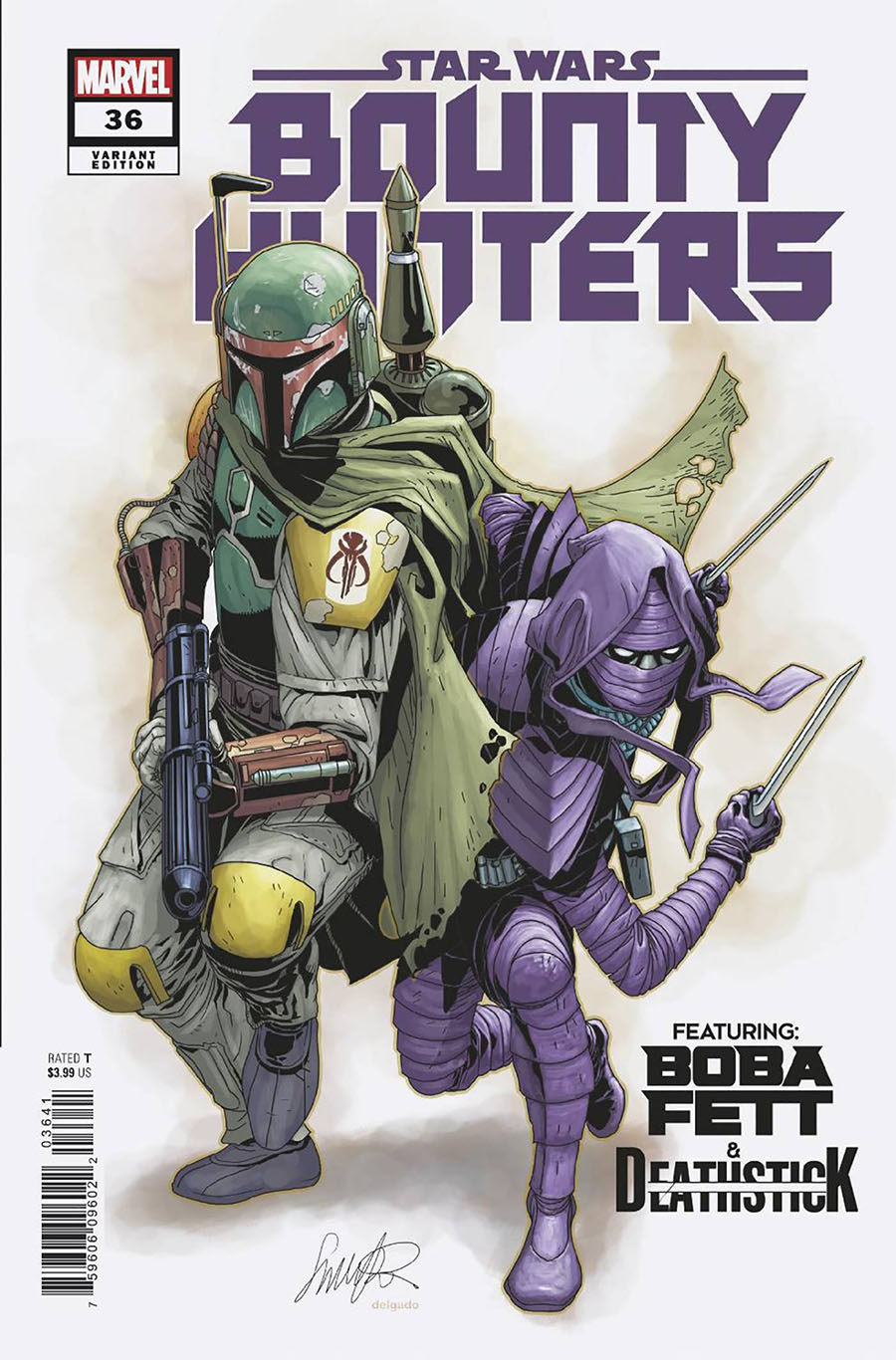 Star Wars Bounty Hunters #36 Cover D Variant Salvador Larroca Boba Fett & Death Stick Cover