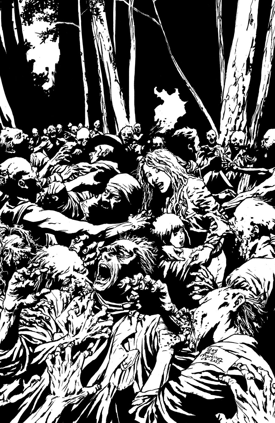 Night Of The Living Dead Kin #2 Cover D Limited Edition Roy A Martinez Black & White Virgin Cover
