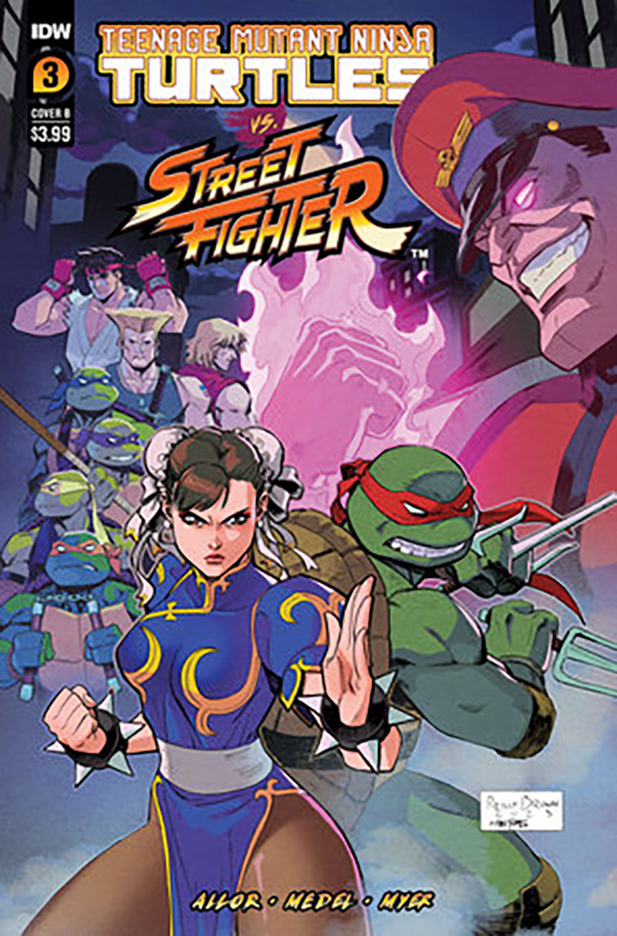 Teenage Mutant Ninja Turtles vs Street Fighter #3 Cover B Variant Reilly Brown Cover