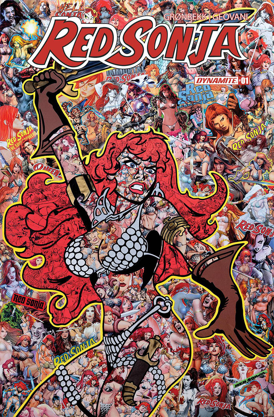Red Sonja Vol 10 #1 Cover F Variant Mr Garcin Collage Cover