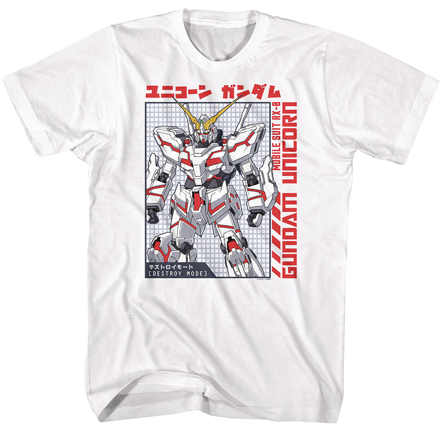 Mobile Suit Gundam Unicorn Destroy Mode T-Shirt Large