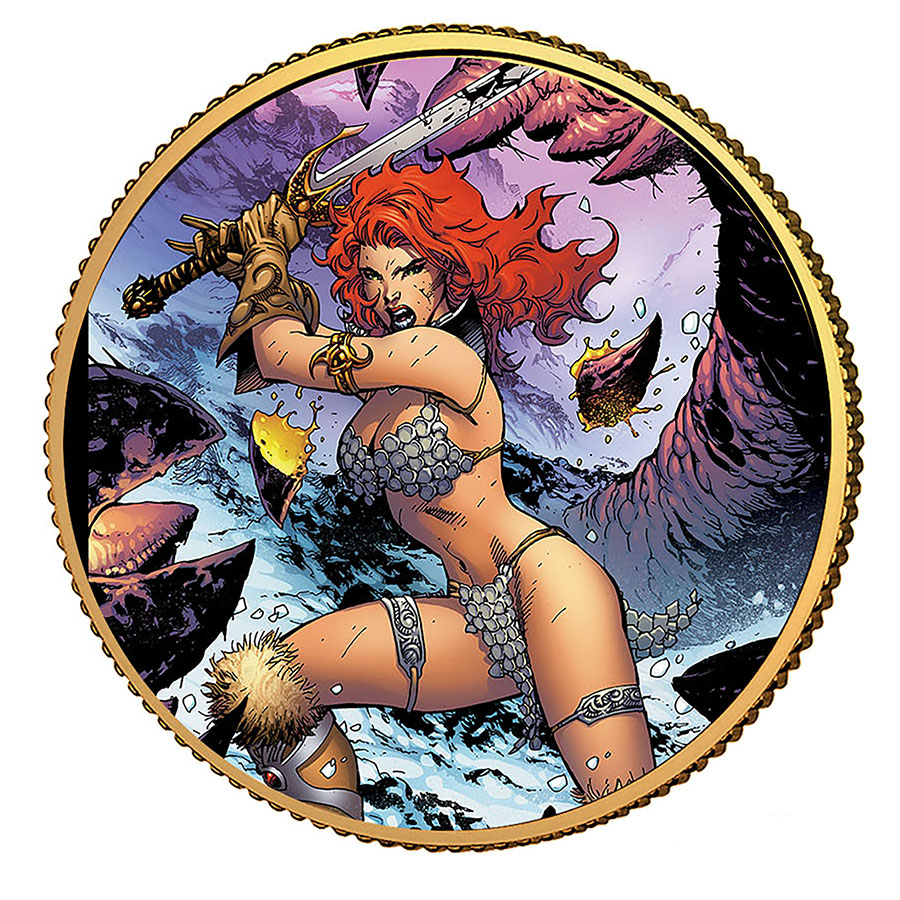 Red Sonja Gold Collectible Coin #1 Art By Jim Lee