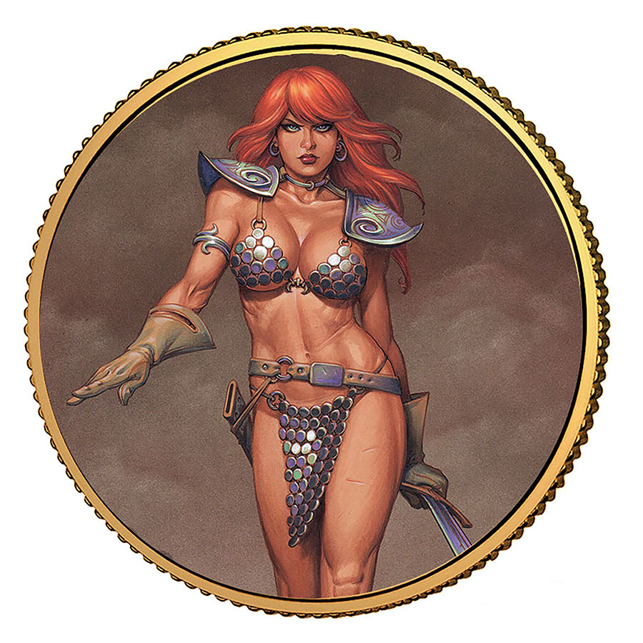 Red Sonja Gold Collectible Coin #3 Art By Joseph Michael Linsner
