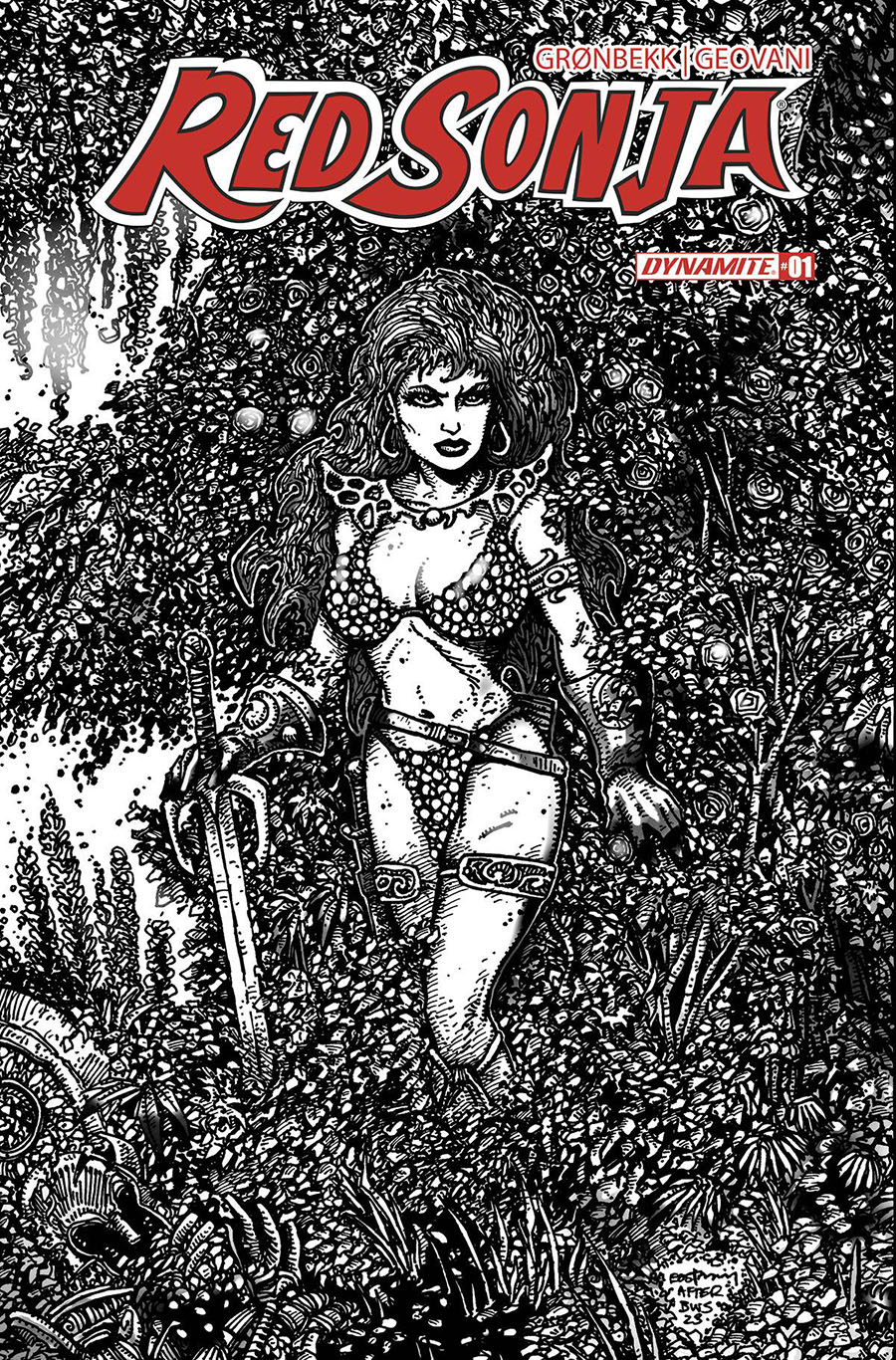 Red Sonja Vol 10 #1 Cover R Incentive Kevin Eastman Line Art Cover