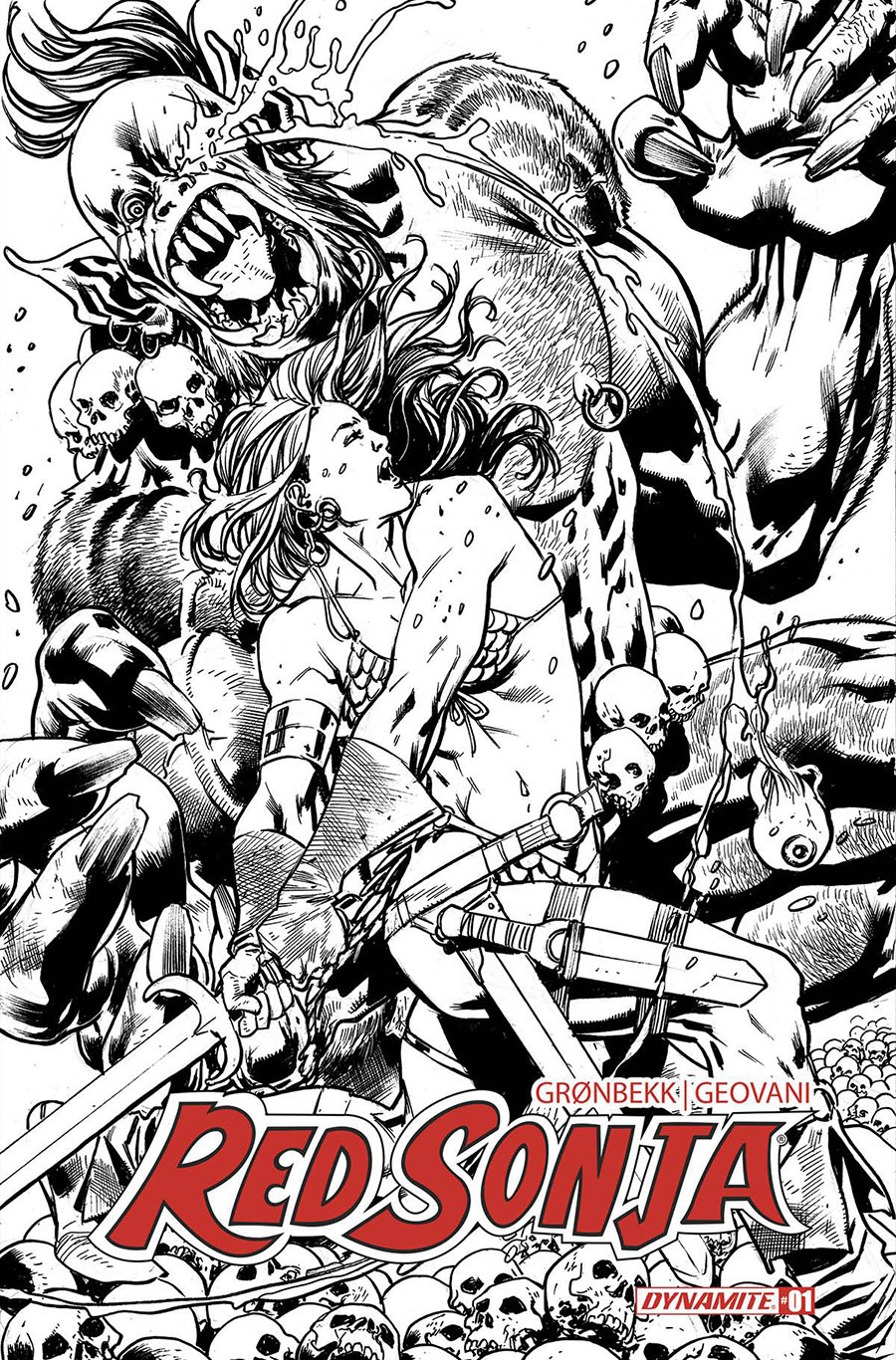 Red Sonja Vol 10 #1 Cover S Incentive Bryan Hitch Line Art Cover