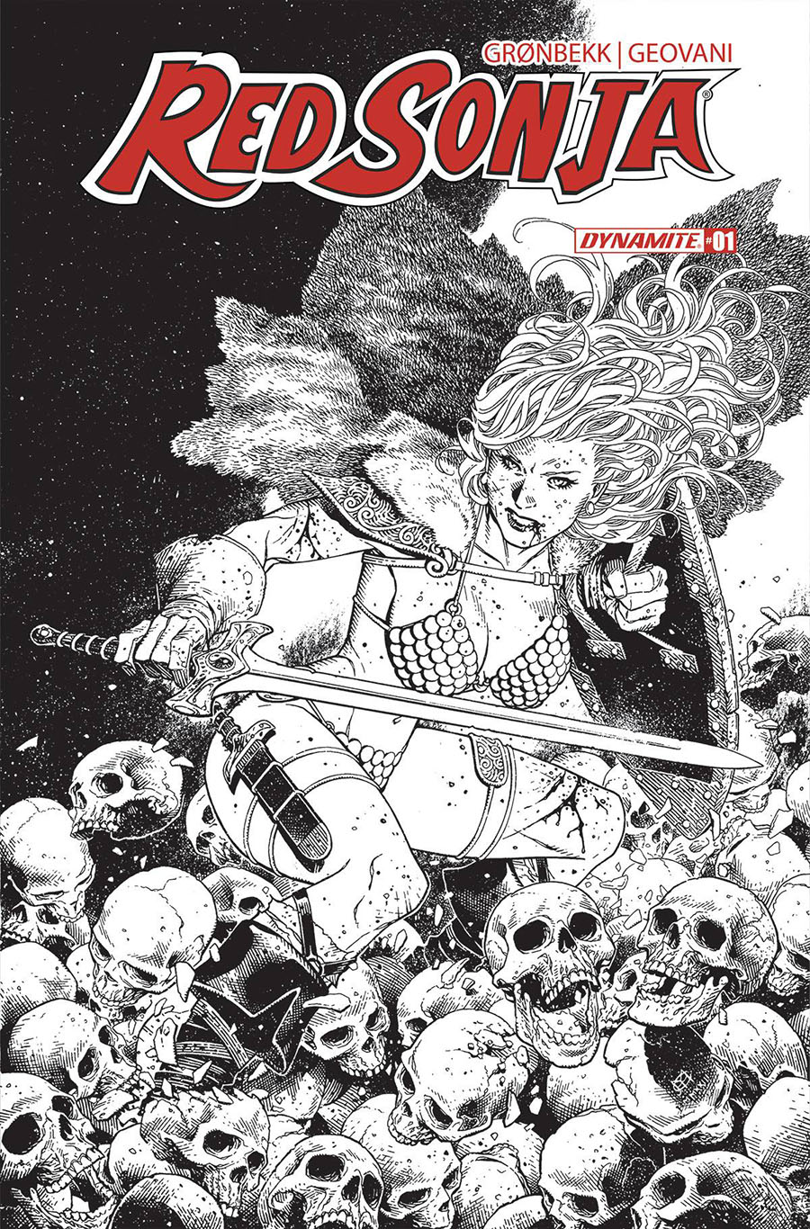 Red Sonja Vol 10 #1 Cover T Incentive Jim Cheung Line Art Cover