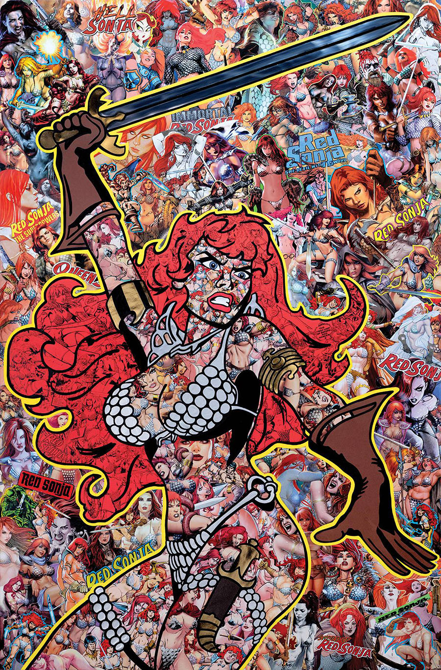 Red Sonja Vol 10 #1 Cover U Incentive Mr Garcin Collage Virgin Cover