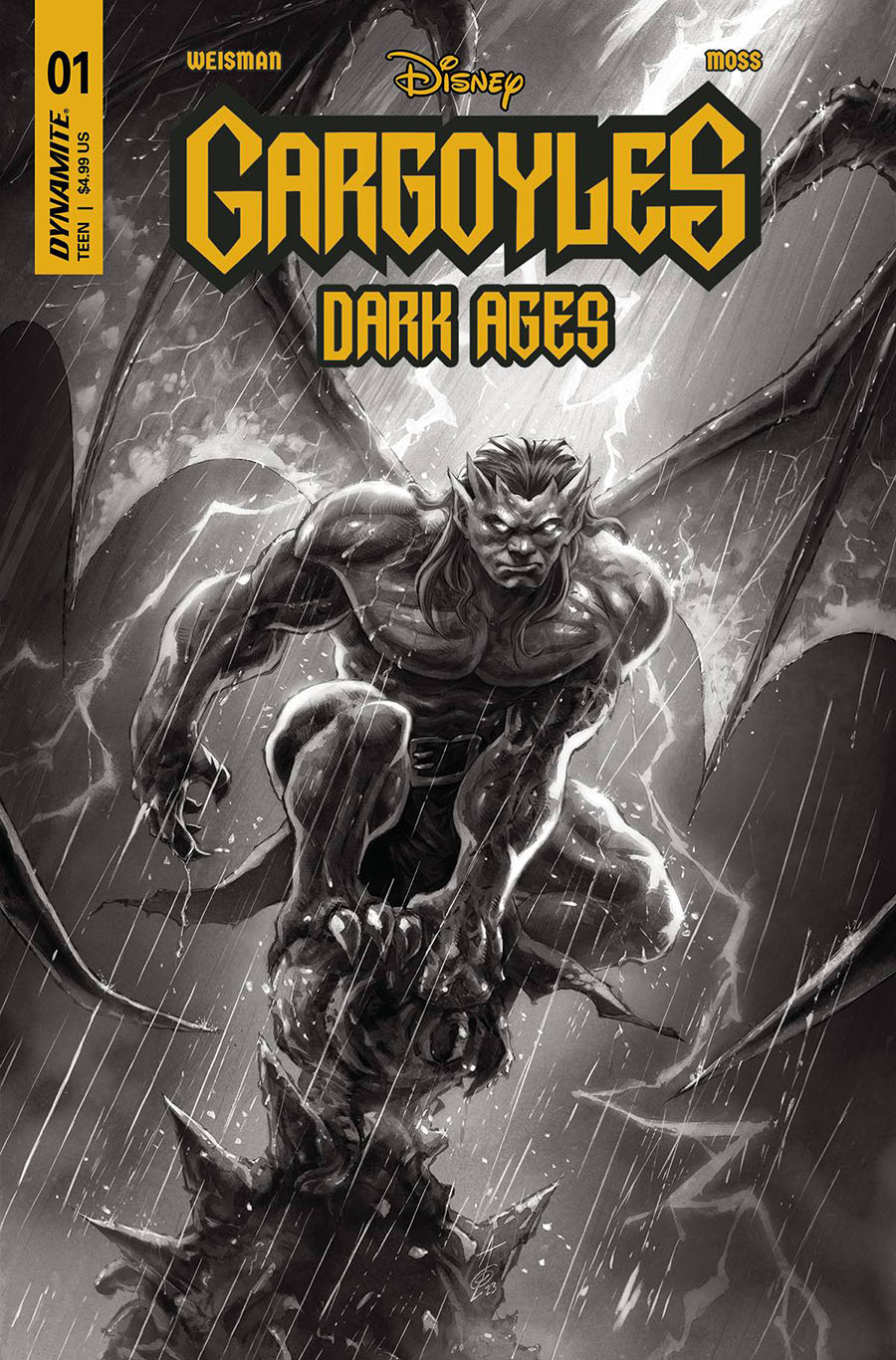 Gargoyles Dark Ages #1 Cover M Incentive Alan Quah Black & White Cover
