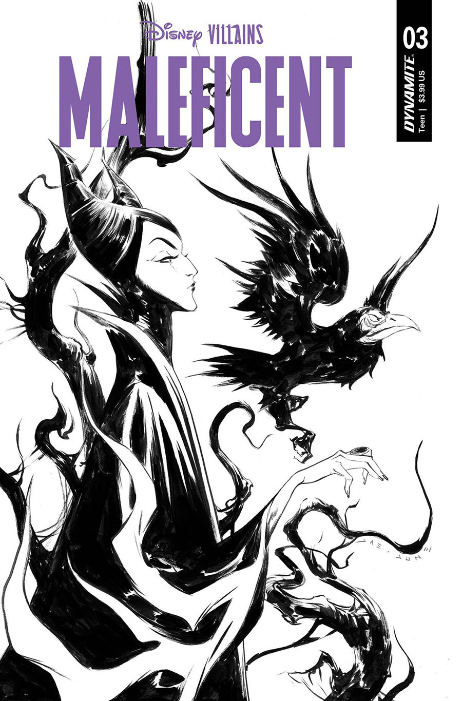 Disney Villains Maleficent #3 Cover G Incentive Jae Lee Black & White Cover