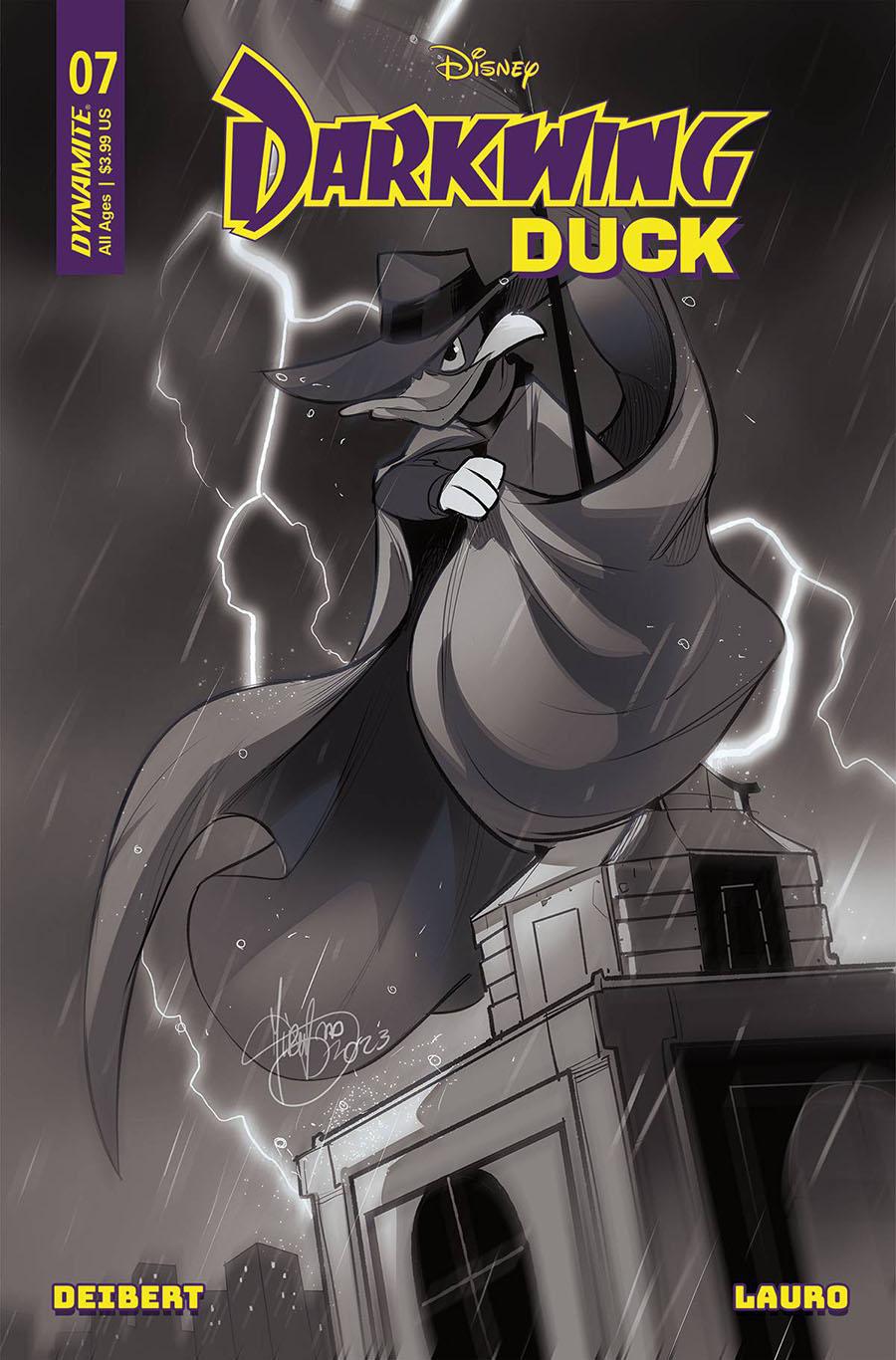Darkwing Duck Vol 3 #7 Cover I Incentive Mirka Andolfo Black & White Cover