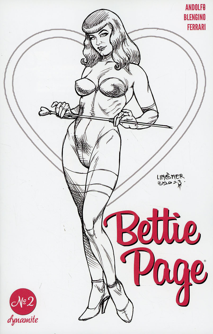 Bettie Page Vol 4 #2 Cover F Incentive Joseph Michael Linsner Line Art Cover
