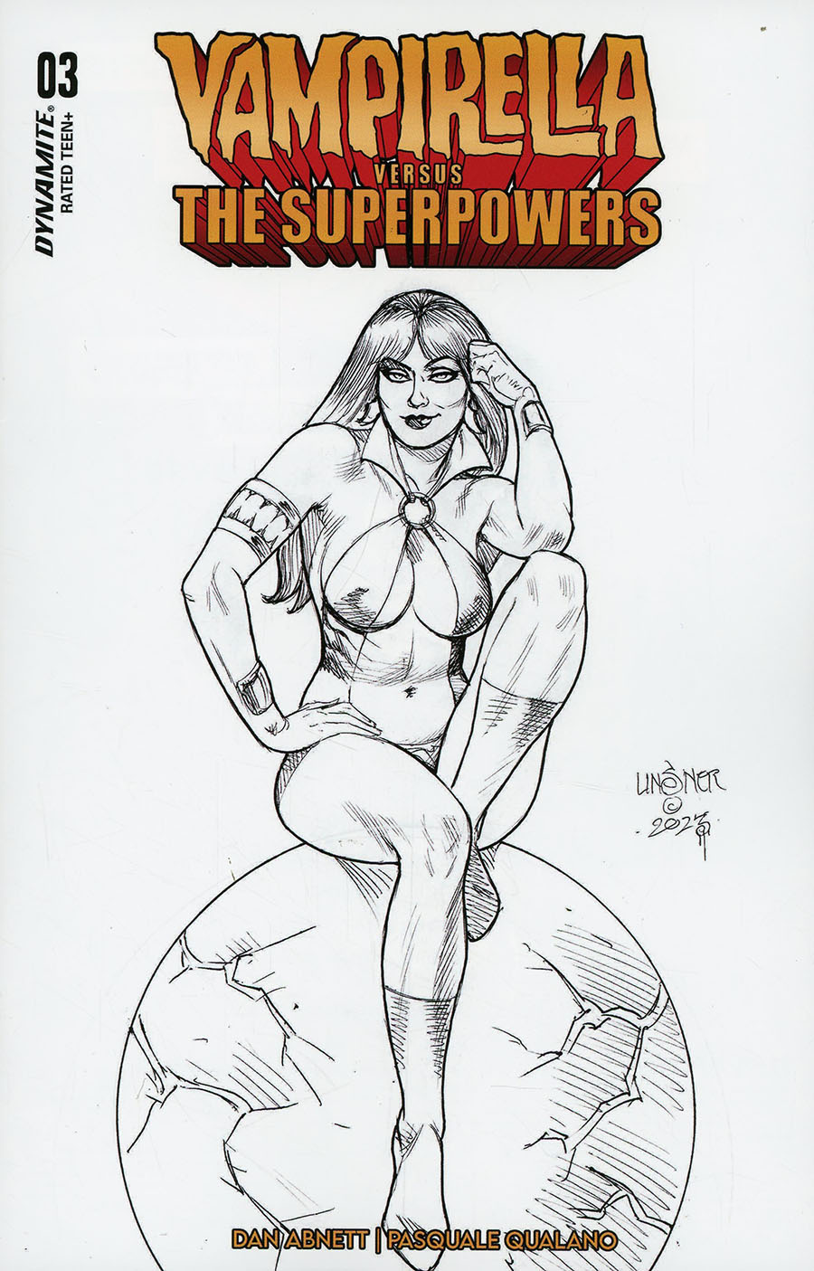 Vampirella vs The Superpowers #3 Cover H Incentive Joseph Michael Linsner Line Art Cover