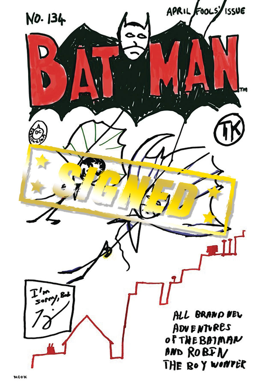 Batman Vol 3 #134 Cover G DF April Fools Variant Cover Gold Signature Series Signed By Tom King
