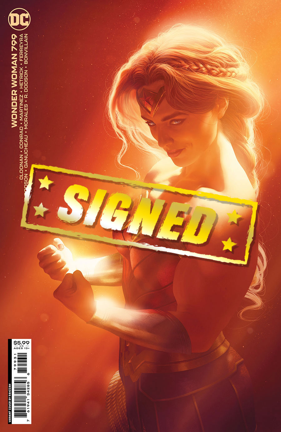 Wonder Woman Vol 5 #799 Cover N DF Silver Signature Series Signed By Rahzzah