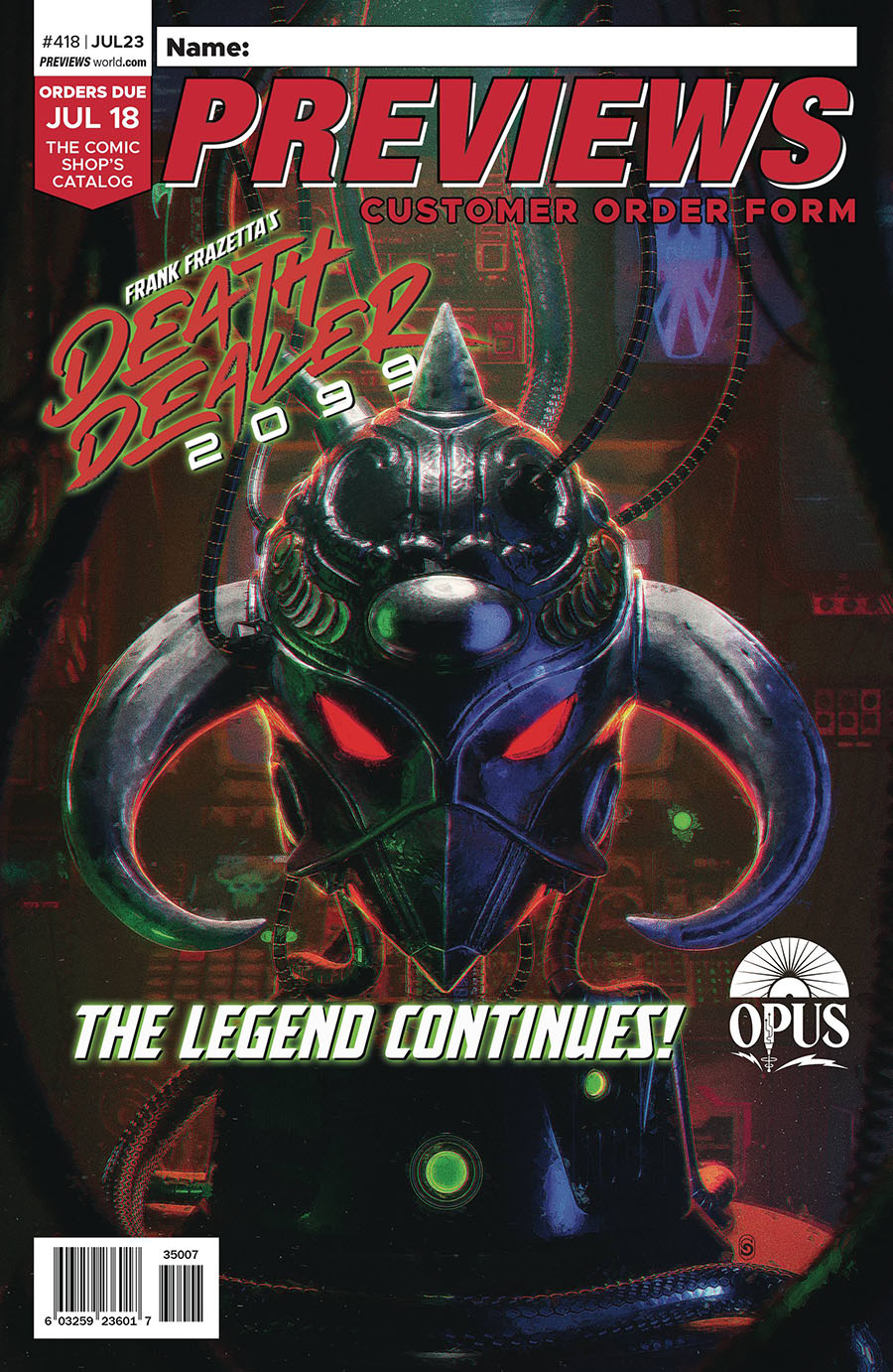 Previews Customer Order Form #418 July 2023