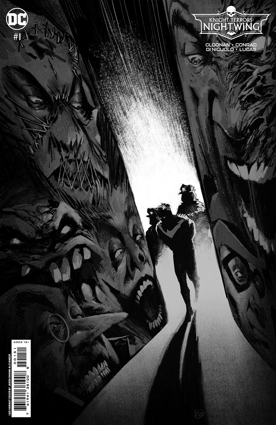 Knight Terrors Nightwing #1 Cover F Incentive Jason Shawn Alexander Black & White Card Stock Variant Cover