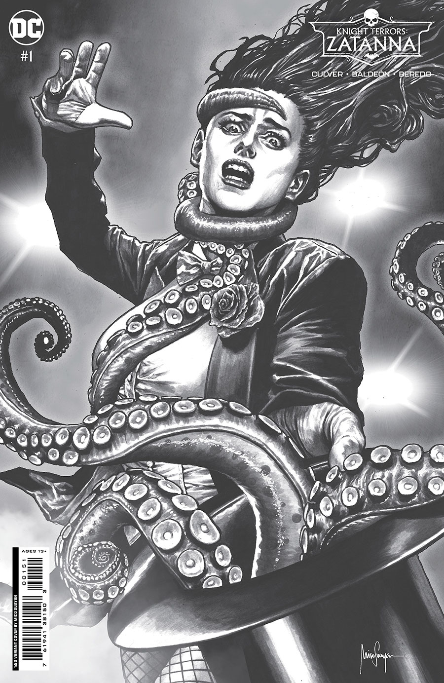 Knight Terrors Zatanna #1 Cover F Incentive Mico Suayan Black & White Card Stock Variant Cover