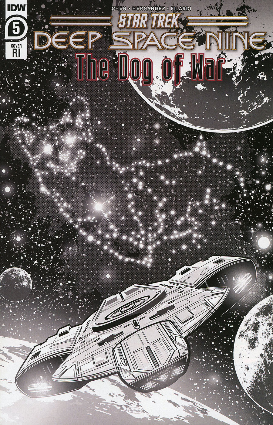 Star Trek Deep Space Nine Dog Of War #5 Cover D Incentive Angel Hernandez Black & White Cover