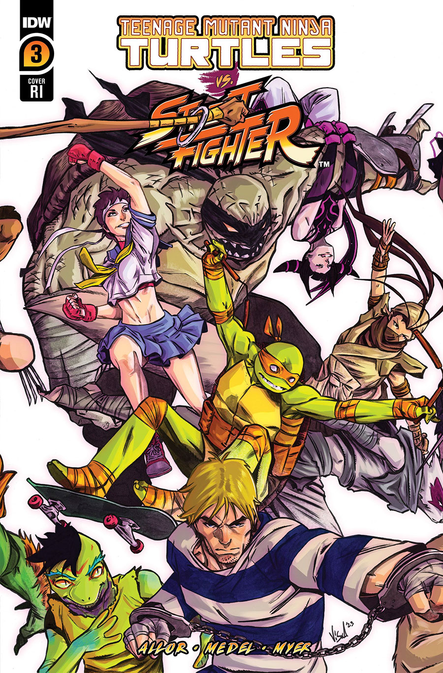 Teenage Mutant Ninja Turtles vs Street Fighter #3 Cover D Incentive Vincenzo Federici Variant Cover