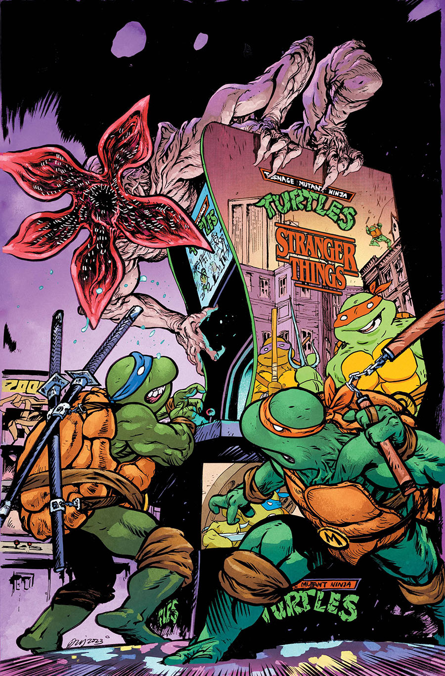 Teenage Mutant Ninja Turtles x Stranger Things #1 Cover H Incentive Daniel Warren Johnson Variant Cover