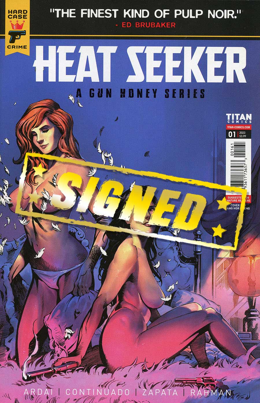Hard Case Crime Heat Seeker A Gun Honey Series #1 Cover O Variant Ang Hor Kheng Cover Signed By Charles Ardai
