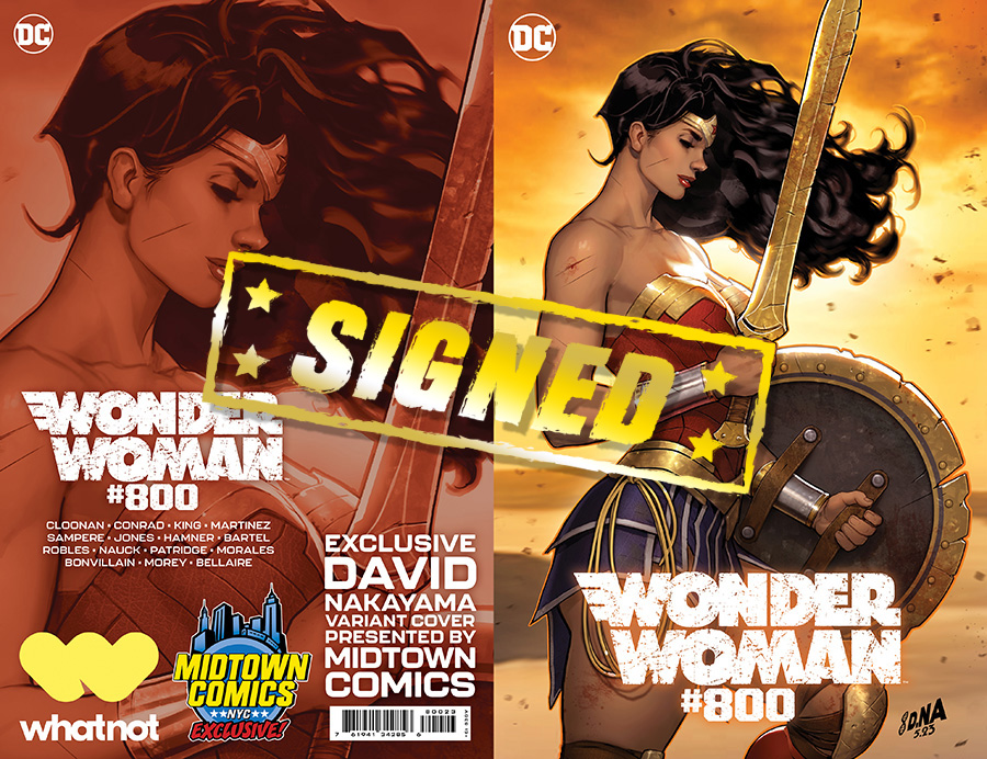 Wonder Woman Vol 5 #800  Midtown Exclusive David Nakayama Color Full Dress Variant Signed By David Nakayama