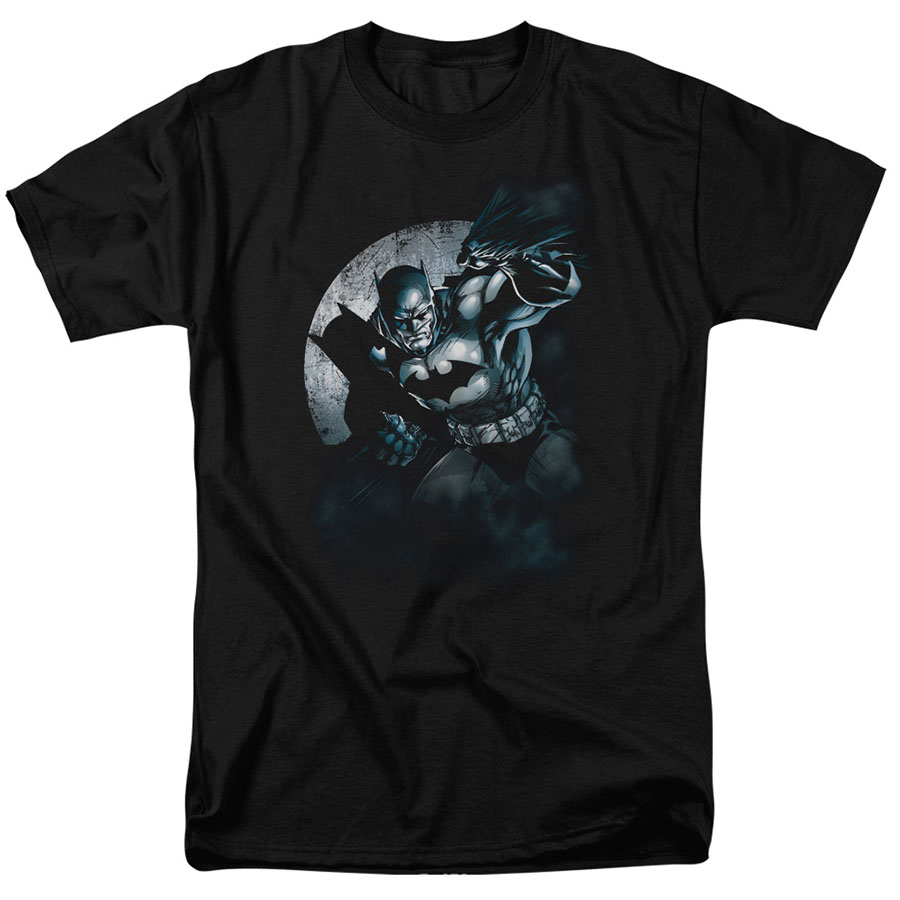 Batman Spotlight Black Mens T-Shirt Large
