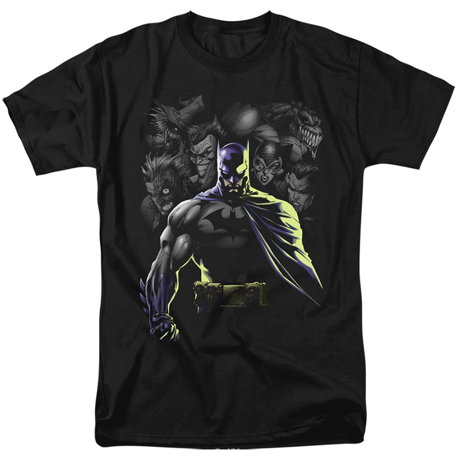 Batman Villians Unleashed Black Mens T-Shirt Large