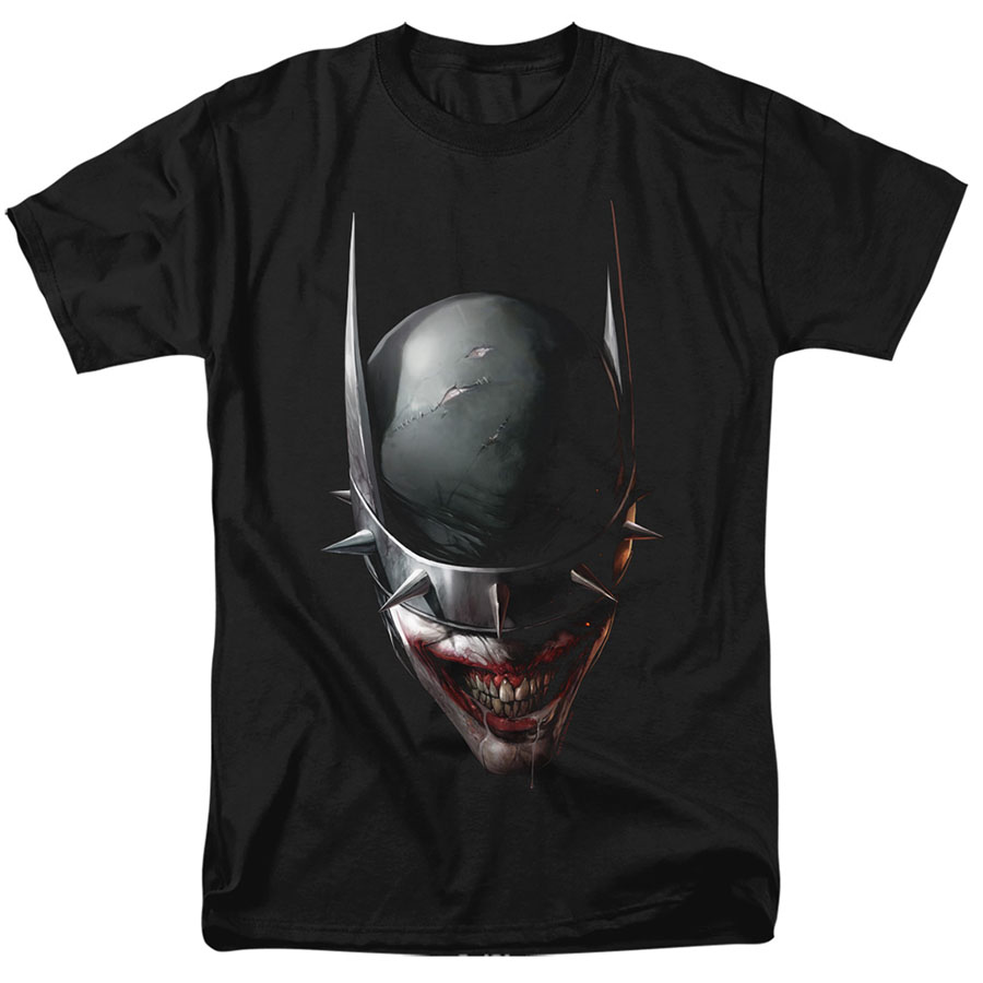 Batman Who Laughs Portrait Black Mens T-Shirt Large