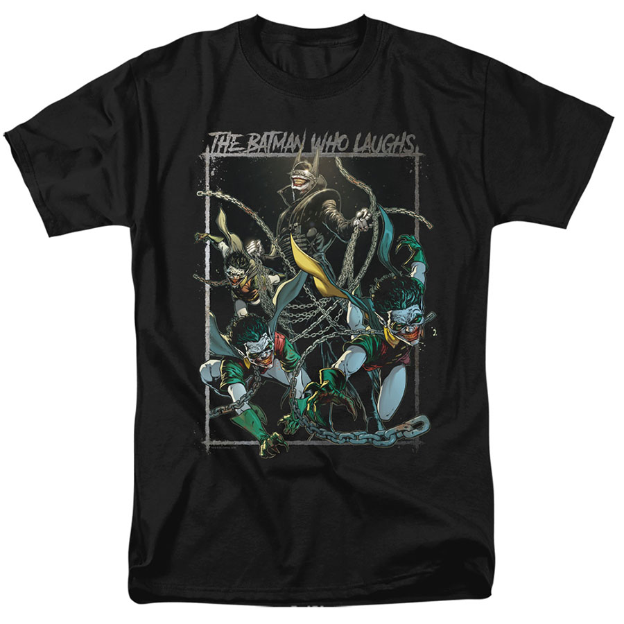 Batman Who Laughs With Robins Black Mens T-Shirt Large