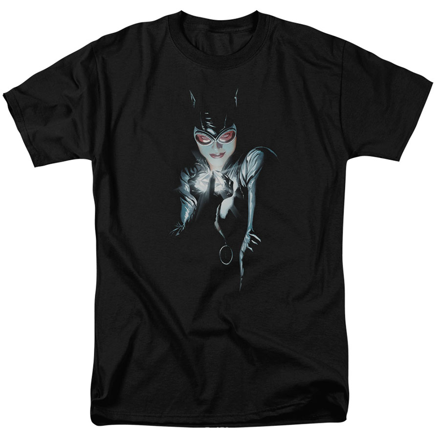 Catwoman Faces Of Evil By Alex Ross Black Mens T-Shirt Large
