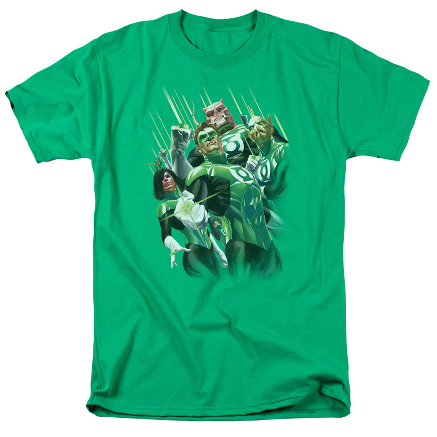 Green Lantern Corps By Alex Ross Green Mens T-Shirt Large