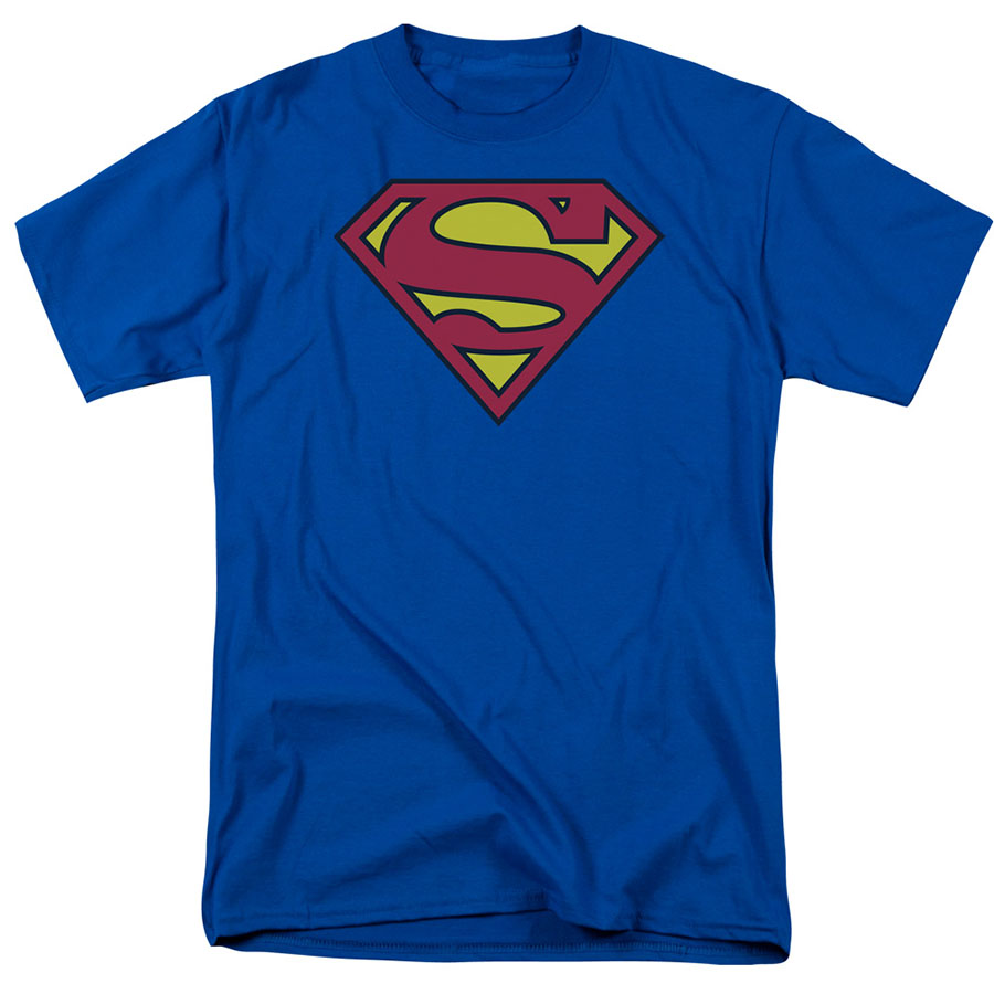 Superman Classic Logo Royal Blue Youth T-Shirt Large