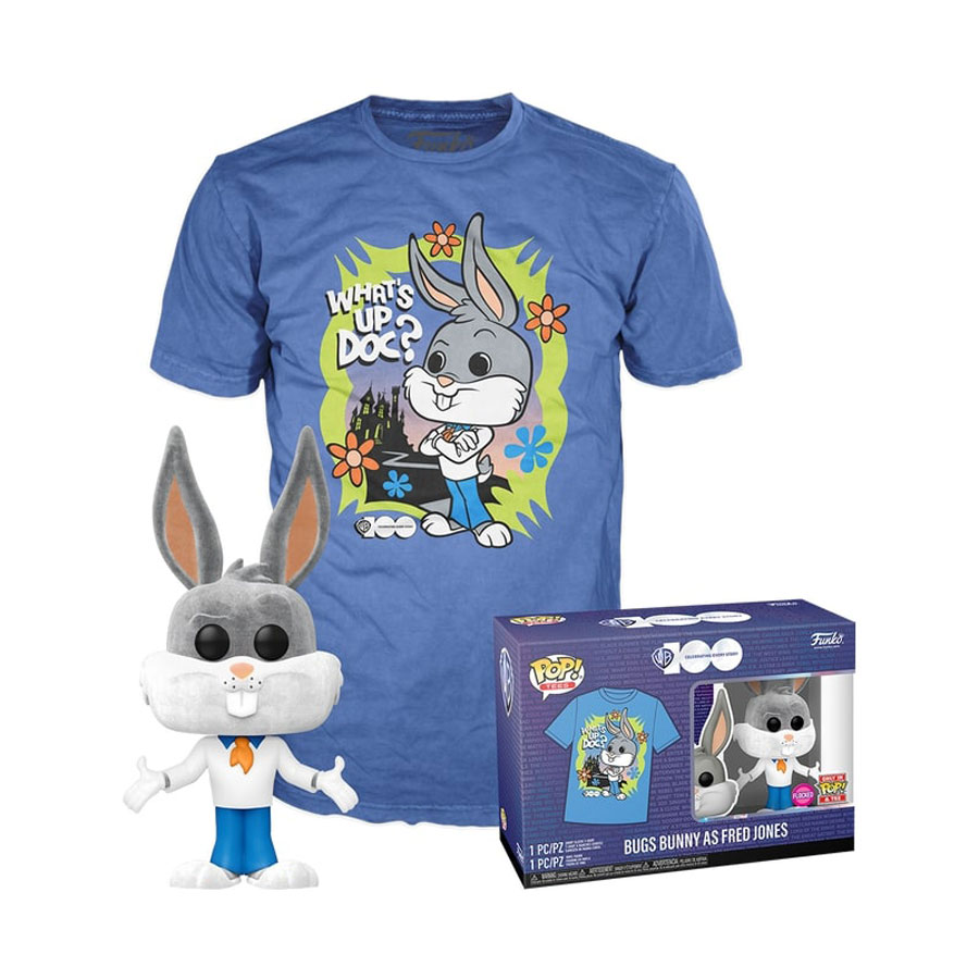 POP And Boxed Tee Warner Bros 100 Bugs Bunny As Fred Jones T-Shirt X-Small