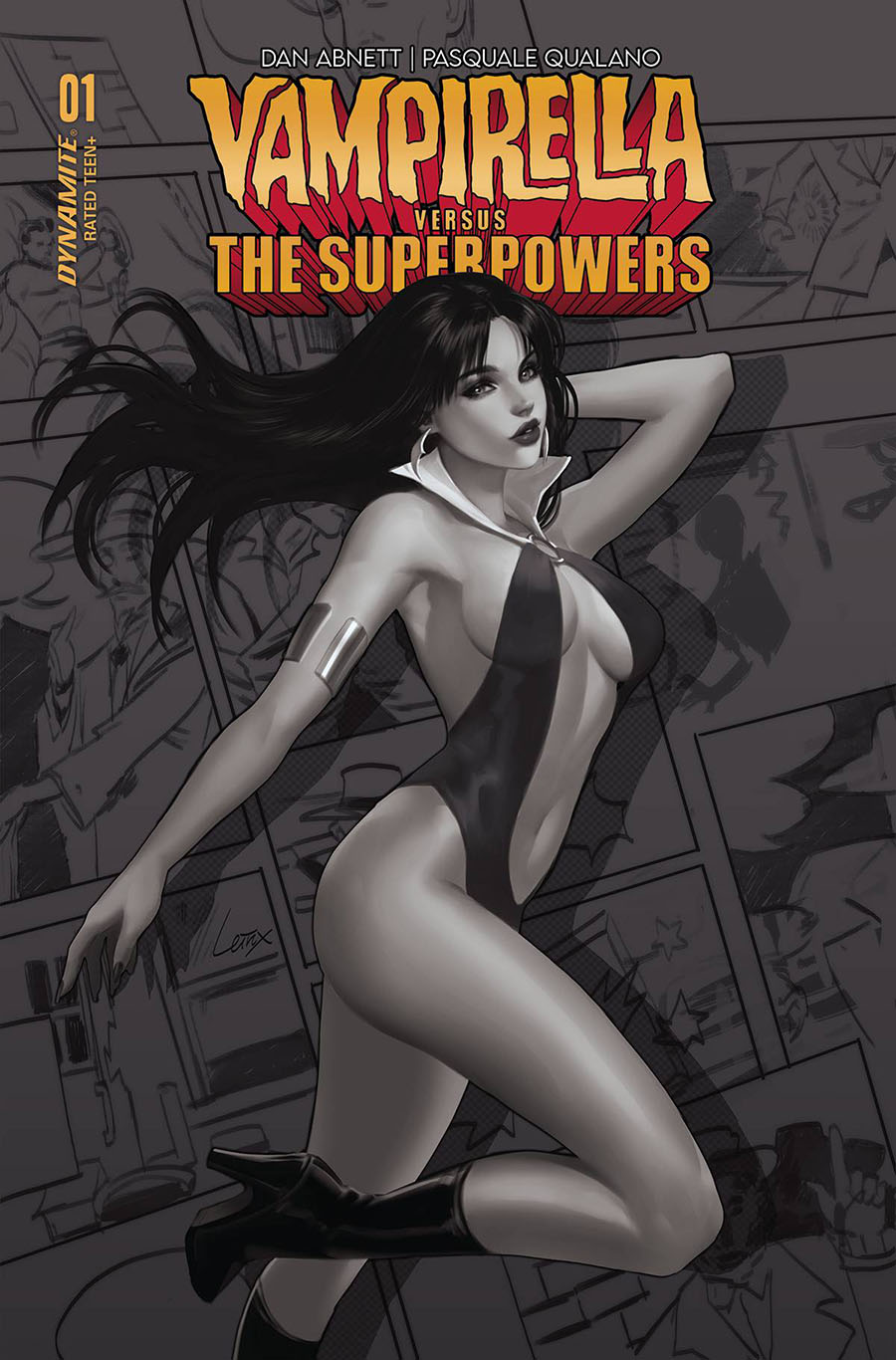 Vampirella vs The Superpowers #1 Cover V Incentive Lesley Leirix Li Black & White Cover