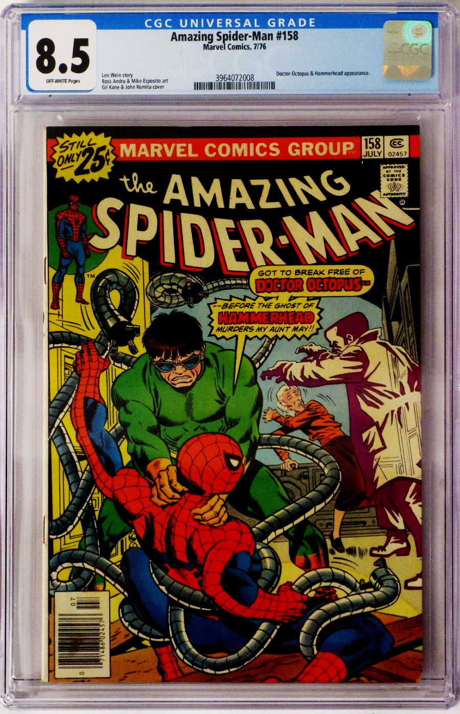 Amazing Spider-Man #158 Cover C 25-Cent Regular Edition CGC 8.5