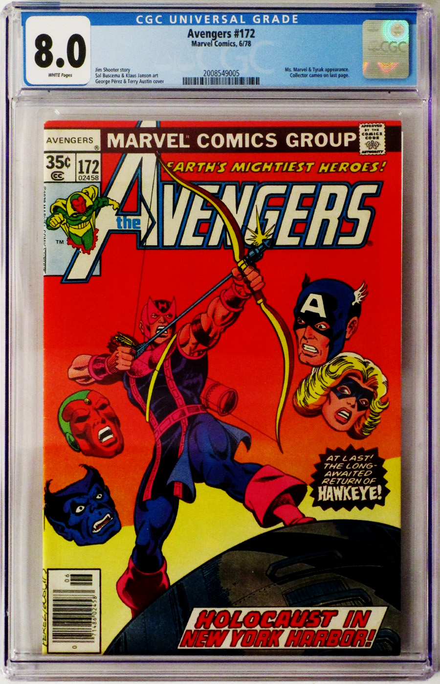 Avengers #172 Cover B CGC 8.0