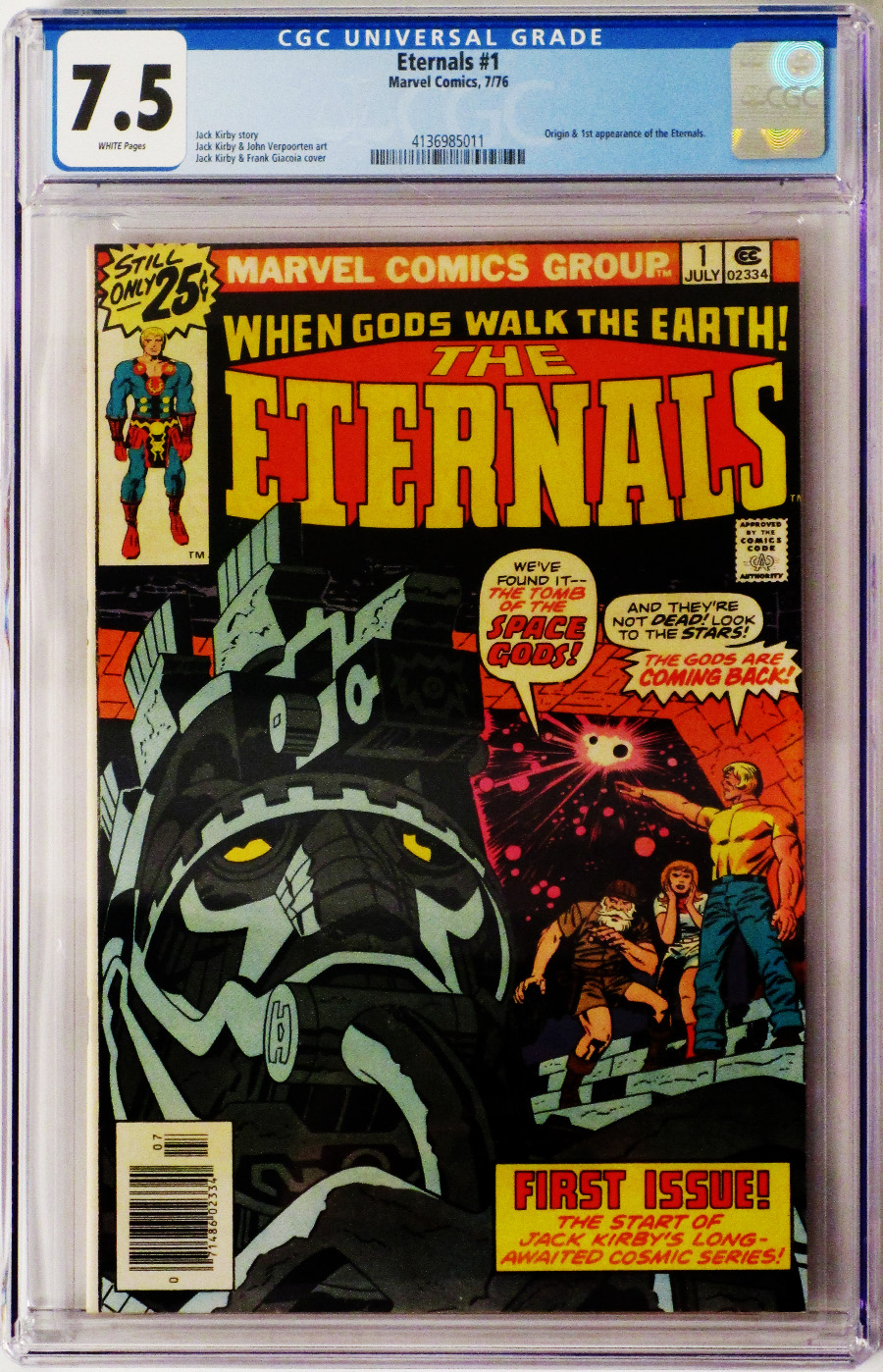 Eternals #1 Cover E Regular 25-Cent Edition CGC 7.5